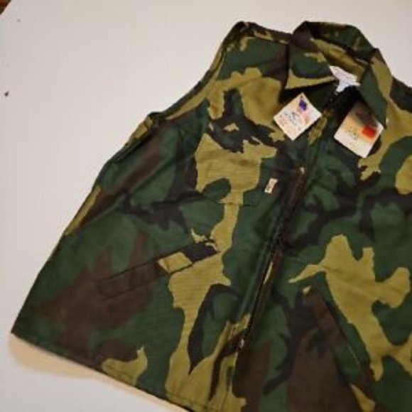 NWT Vintage Neet Camouflage Hunting Vest Men’s Camo Zip Made In USA Medium New - Picture 6 of 12